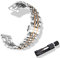RoYiio Edelstahl Armband für Anstoßbreite 20mm, ErsatzArmband mit Schnellverschluss, Schön Poliert, Metallband für Damen und Herren - Silber Roségold