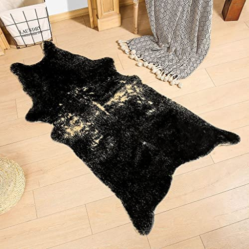 Alfombra de cuero de vaca de primera calidad Alfombra de área de estampado de vaca de animal de piel sintética Alfombra de cuero de piel de vaca suave antideslizante para la decoración de la sala de