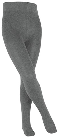 FALKE Unisex Kinder Strumpfhose Family K Ti nachhaltige Baumwolle dick einfarbig 1 Stück, Grau Light Grey Melange 3390, 110-116