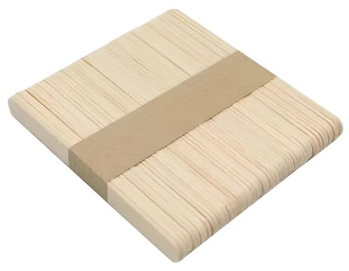Palitos de Hielo, 50 Piezas Palos de Hielo de Madera Palitos de Hielo de Madera Palitos de Palopsicle de Madera Palitos de Madera Ideal para Hacer Piruletas Glácteos Helado