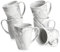 MALACASA Kaffeebecher 6er Set, Porzellan 560ML Becher Set, Große Moderne Kaffeetassen mit Henkel für Tee, Saft, Latte, Cappuccino, Kakao. Spülmaschinen- und mikrowellenfest, Serie REG Marmorgrau