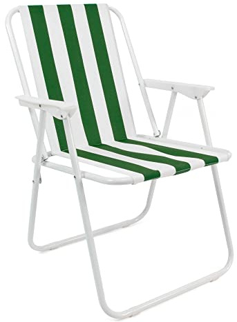The Secret Home Silla de Playa Plegable y Ligera | Silla de Exterior para Camping, Jardín y Terraza | Estructura de Metal Resistente y Tela de Poliéster Rayas | Asiento Portátil (Multicolor)