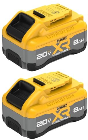 DEWALT 20V MAX XR POWERPACK, Lithium Ion 8 Ah Battery, 2-Pack (DCB2108-2)