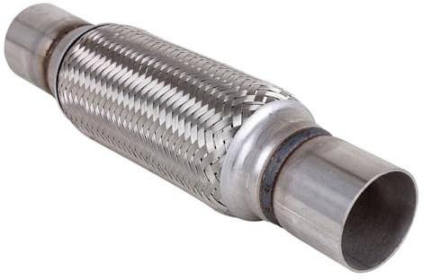Kingsea Tuyau d'échappement Flex Universel, Tuyau Flexible 60mm×300mm, Tuyau d'échappement Flex en Acier Inoxydable Tressé pour Voiture, Joint Flex en Soufflet