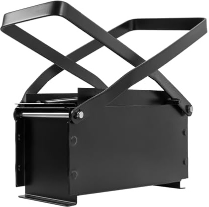 TkkMivcOC Pappersbrikettpress, träflis brikettpress av järn, avfallspapperspress brikett tryck med korsspakseffekt, bärhandtag, för hantering av gammalt papper, svart, 33 x 15 x 13 cm