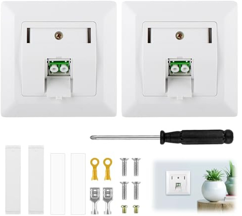 YnewL Fibreglass Junction Box 2 Duplex LC-APC Keystone LWL Surface-Mounted Box White for FTTH, Fibreglass Box Flush-Mounted Indoor with LC/APC Socket, for On - Flush-Mounted Mounting
