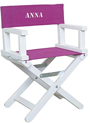 Amikado - Silla de Director para bebé y niño, Marco Blanco (Fuschia) - Dimensiones: 55 x 36 x 28 cm