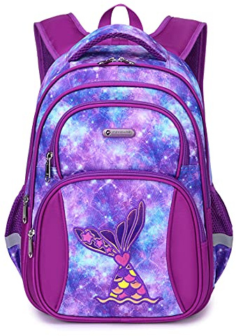 Cusangel Kids Backpack for Girls Preschool Elementary Kindergarten Mermaid School Bag 15.6″ Multifunctional Cute Large Capacity