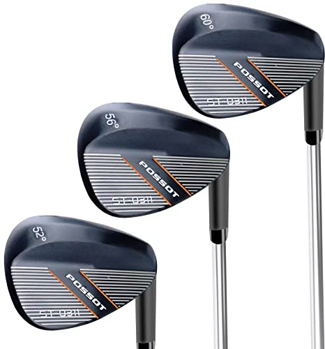 POSSOT 3 PCS Wedge Set or Individual Golf Wedges, Available in 52° Gap Wedge, 56° Sand Wedge and 60° Lob Wedge for Man and Woman Right Hand with Rubber Grip