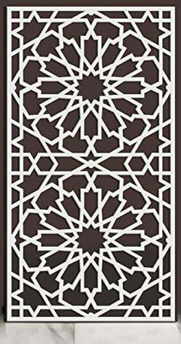 ANDALUCIART | Celosía Decorativa PVC 100 x 200 cm - 5 mm | Celosía Árabe | Separador Ambientes PVC, Panel Decorativo Pared Fachada, Valla Jardín, Biombo Comedor Cocina Cabecero Cama Cuadro