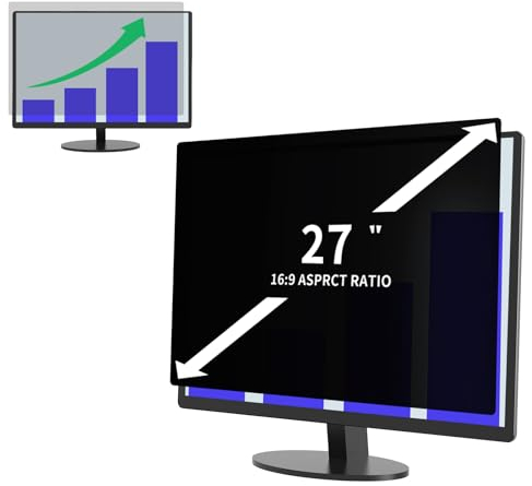 DEJIMAX Protezione Schermo per Computer Desktop da 27 Pollici con Rapporto di Aspetto 16:9, Anti Luce Blu e antiriflesso, Filtro per la Privacy a Rapida Installazione, Pellicola di Protezione per PC
