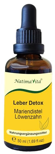 Leber Detox Mariendistel & Löwenzahn – 50 ml – mit Bitterstoffen – 100% natürliche Unterstützung für Leber, Galle & Verdauung – entgiftend & wohltuend – NatimaVita
