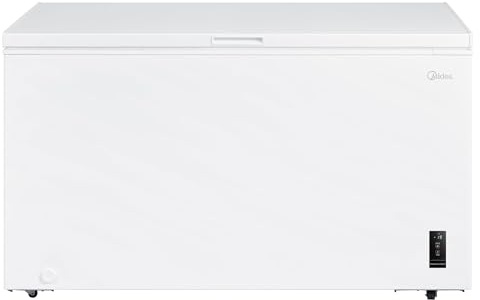 MIDEA Arcon Congelador Pequeño Horizontal de 418L, Motor Inverter, Control Electrónico de Temperatura, Tecnologia D-TYPE Tube, Cestas con Asa, Easy Move, Silencioso 39dBA, Bajo Consumo, Blanco