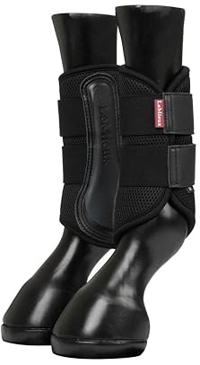 LeMieux Mesh Brushing Boots - Pair of Tough & Durable Protective Horse Boots - Fits Front or Back - Black - Medium