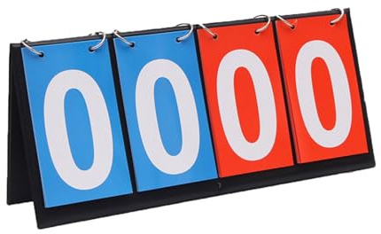 Wmzjnljy 1pc 4-Digital Portable Table Top Scoreboard Flipper Flip Scoreboard Score Counter Accessoryfor Soccer, Ping Pong, Baseball, Basketball, Volleyball and Other Sports(Z41-1)