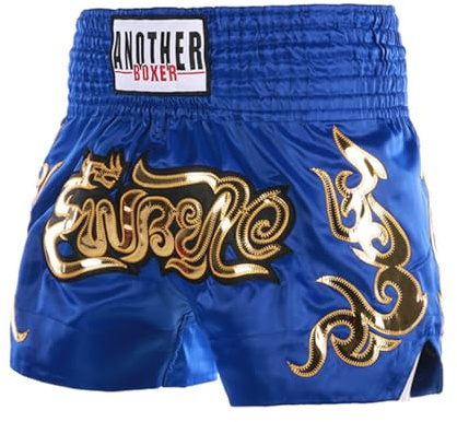 LiiYii Barn thailändska boxningsshorts MMA pojke flickor Muay Thai 5–16 år, Färg: blå, 8-12 ans