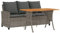 vidaXL 3-Sitzer Gartensofa mit Kissen & Tisch Grau Poly Rattan, Outdoor Sofa, Terrassensofa, 3-Sitzer Garten Sofa