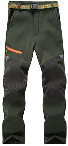 BWBIKE Pantalones de Invierno Cálidos a Prueba de Viento Forrados de Vellón, Pantalones Aislantes de Esquí de Caparazón Suave Repelentes al Agua con Cintura Expandible para Exteriores