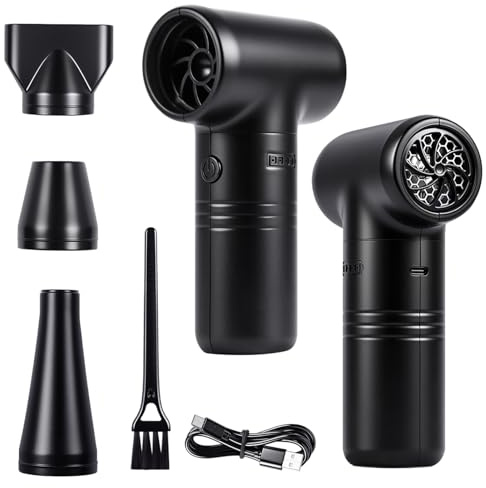 VERBRAVE Compressed Air Duster-A Handy Super Power Electric Air Duster with Brushless Motor for Lower Noise and 3-Gear Adjustable Blower, Dust Blower for Computer, Keyboard, House, Outdoor and Car