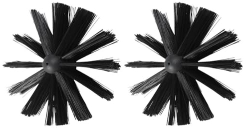 Veemoon 2pcs Chimney Cleaning Brush Set 150mm Extendable Curved Heads for Fireplace, Dryer Vent, and Flue Sweeping – Chimney Sweeper Kit for Woodstove Maintenance