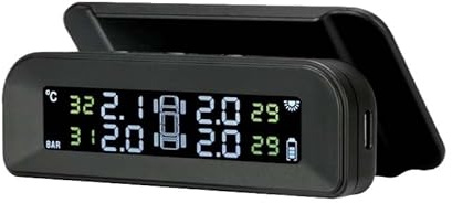 UDHSNJZG Tpms Sistema di monitoraggio della Pressione dei Pneumatici for Auto Schermo Solare Regolabile Controllo Automatico luminosità Wireless 4(Internal sensors 4)
