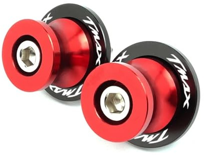 Bobinas de Basculante Moto CNC Aluminio Para Tmax T-max530 2013-2018 TMAX500 2008-2011 Tornillos De Soporte Para Deslizadores De Carretes De Basculante,M6(Red)