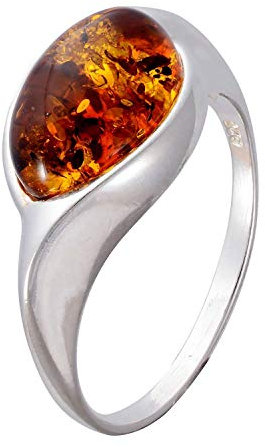 HolidayGiftShops Anello Donna in Argento Sterling e Ambra baltica con Miele: 8,5