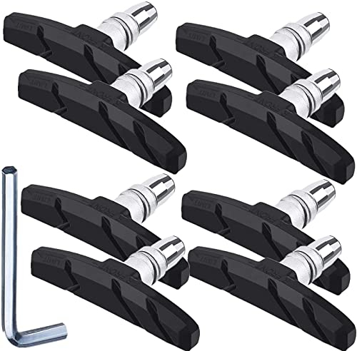 Hotop V Bike Brake Pads with Hex Nuts and Spacers V Bicycle Brake Blocks Set 70 mm (Black)