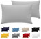 Kissenbezug 50 x 70 cm (Set mit 2) - 100% Jersey Baumwolle 150 g/qm Kissenbezüge -Grau - Für Kissen 50 x 70 cm - Kissenhülle - Kissenbezug - Resistent und Hypoallergen - Dreamzie