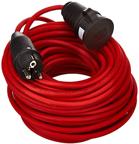 Brennenstuhl BREMAXX® (25 m kabel i rött, för kortvarig användning på IP44, strömkabeln kan användas upp till -35 °C, olje- och UV-beständig)