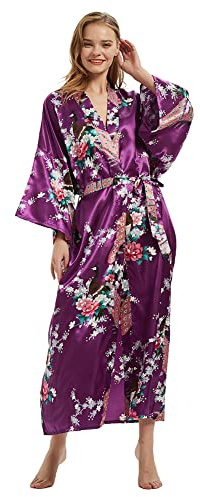 CuteSwan Ladies Kimono Dressing Gowns Floral Kimono Robe Printed Cardigan for Women Wedding Bonding Party Pyjamas