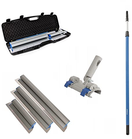 Kubala Profi-Flex Flächenspachtel-Set - 5-tlg. mit Werkzeugkoffer - Edelstahlblatt & PVC-Gegenblatt - Trockenbauwerkzeug