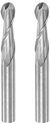 sourcing map 2pcs Bille Bec Effilé Fraise 6mm Diamètre 22mm Découpage Longueur 6mm Tige Haute Vitesse Acier 2 Flûtes Spirale Coupe-Haute CNC Routeur Bits