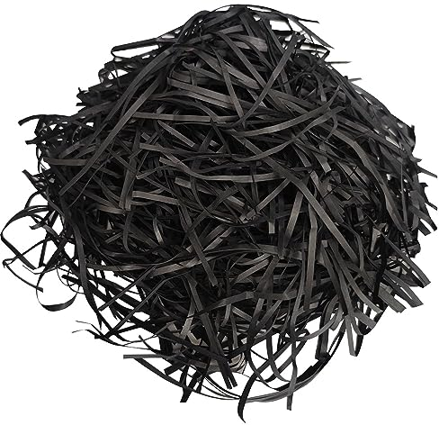 200g Raffiabast, Füllmaterial Geschenk, Füllmaterial Für Pakete,Geschreddertes Papier Für Geschenkbox,Festival Geschenk Dekoration Verpackung -Schwarz
