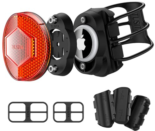 TUSITA Soporte Scooter Airtag, Funda Oculta para Rastreador GPS de Bicicleta para Airtag Soportes Reflector para Tija de Sillín de Bicicleta, Antirrobo Soporte Airtags para Bici, Bicicleta Eléctrica