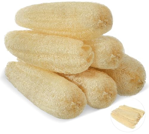 ZhouBoat 11.8 Natural Loofah Sponges 6-Pack, Organic Bath & Body Scrubber
