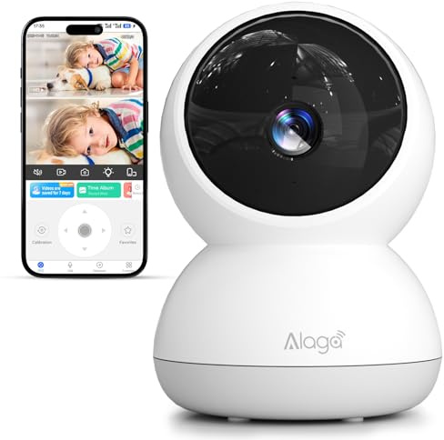 Indoor Camera, 3K HD Indoor Security Camera, 360° Pan/Tilt Pet Camera, 2-Way Audio, Siren, Night Vision, Baby/Pet Monitor with Phone App 2.4G and 5G WiFi, Compatible Alexa and Google Assistant