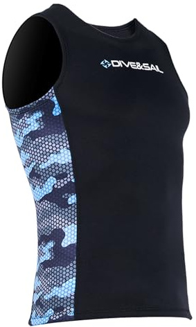 SOUUXIU Wetsuit Top Men Wetsuit Vest Jacket Diving 2mm Neoprene Sleeveless Wet Suit Tops Swimming Canoeing Surfing (XL)