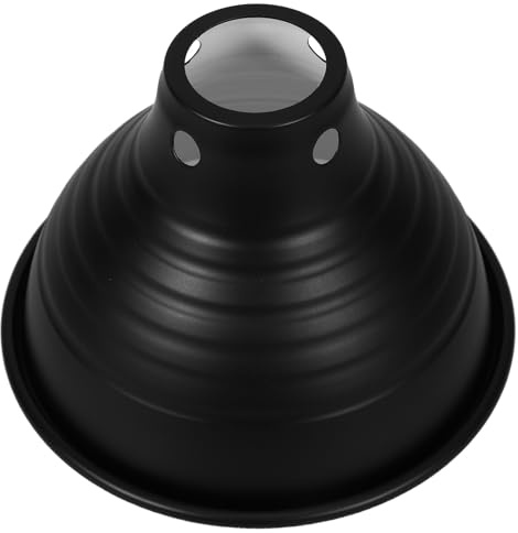 SWETRACE Pantalla para Lámpara de Calefacción de Reptiles 5.5 Hierro Negro Exterior Blanco Interior Cubierta Reflectora para Terrario Hábitat Reptil Lámpara de Calor Reemplazo