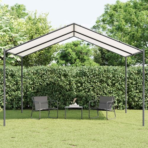 Mokuyary Padiglione 4 x 4 x 2,6 m Bianco Acciaio e Poliestere 180 GSM Tenda di Ricezione, Gazebo Gazebo Gazebo Padiglione per Campeggio, Eventi, Terrazze e Festival