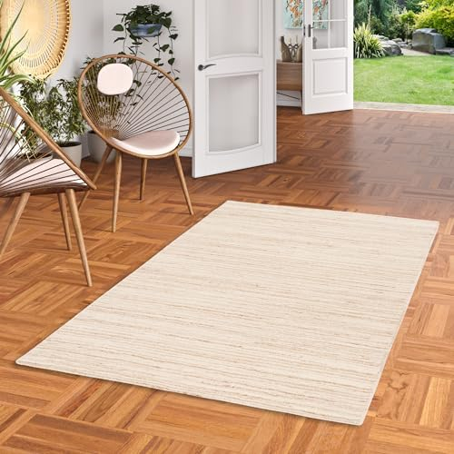 Theko Natur Teppich Berber Aruna Beige Melange in 7 Größen