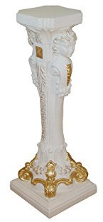 Antiguo diseño residencial, columna de flores, soporte para flores, columna barroca, columna griega