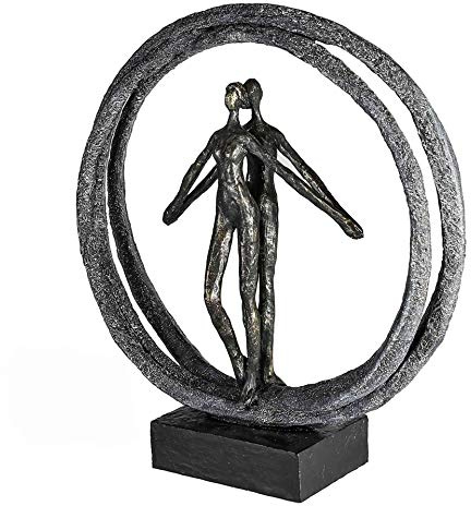Casablanca – Escultura – Figura – Figura Decorativa – Par en Anillo – Poli – Color: Bronce Altura 40 cm