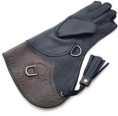 starlingukpk Gants de fauconnerie double couche en cuir de vache véritable de qualité, gants de manipulation d'oiseaux/gants pour animaux domestiques (M)