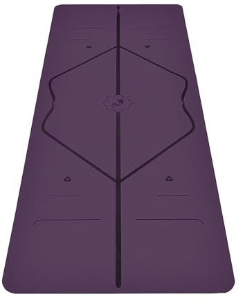 LIFORME Yogamatte - Die Weltweit Beste Umweltfreundliche, rutschfeste Yoga Matte Mit Dem Originalen Einzigartigen Ausrichtungsmarkierungssystem - Biologisch Abbaubare Matte - Purple