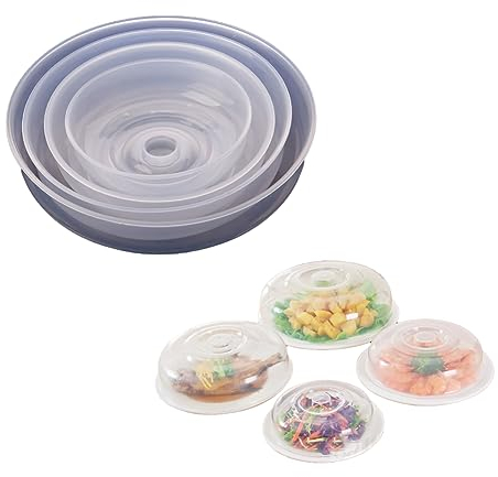 Cubierta Para Microondas y Alimentos, 2 Uds. de Plástico Reutilizable, Tapa Transparente Para Salpicaduras, Para Platos (14cm)