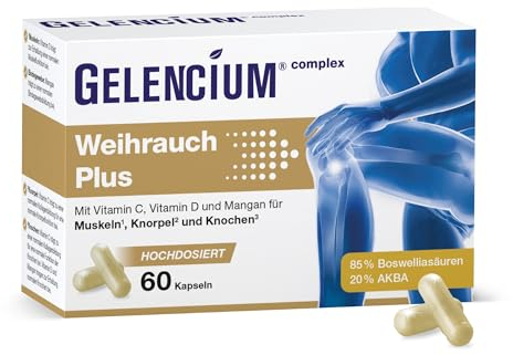 GELENCIUM® Weihrauch Plus | Hochdosiert mit 1.000 mg Weihrauchextrakt I 85% Boswelliasäuren & 20% AKBA | Mit Mikronährstoffen für gesunde Gelenke