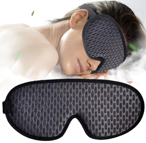 1 Piezas Antifaz Para Dormir, Máscara de Sueño Innovadora, Diseño Ergonómico 3D,20 mm de Profundidad, Máscara de Sueño Súper Cómoda, Para Viajar, Siesta (Negro)