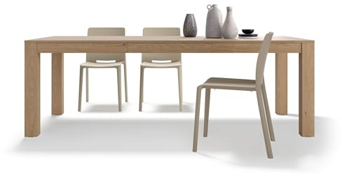 MOBILI FIVER, Table Extensible Rachele 160(225) x90 cm, Chêne Clair, pour 6-8 Personnes, Table Extensible pour Cuisine, Salon, Made in Italy
