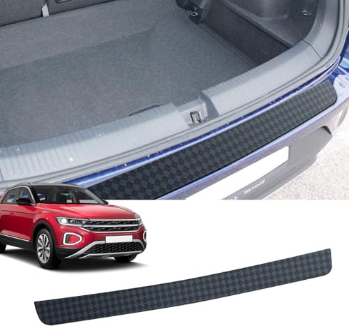 CDEFG Compatibile con VW T-ROC T ROC 2017-2025, protezione antigraffio per bagagliaio, autoadesiva, in fibra di carbonio, protezione paraurti posteriore, accessorio